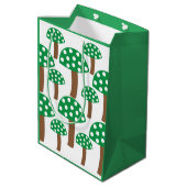 Groene paddenstoelen medium cadeauzakje (Achterkant Gekanteld)