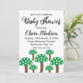 Groene Paddenstoelen Meisje Baby shower Kaart (Staand voorkant)