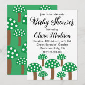 Groene Paddenstoelen Meisje Baby shower Kaart (Voorkant / Achterkant)