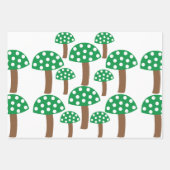 Groene paddenstoelen Patroon Inpakpapier Vel (Voorkant 3)