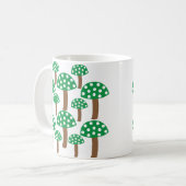 Groene paddenstoelen Patroon Koffiemok (Voorkant links)