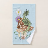Groene Paddestoel Dragon Fantasy Bloemen Bad Handdoek (Handdoek)