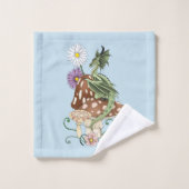 Groene Paddestoel Dragon Fantasy Bloemen Bad Handdoek (Wasdoekje)