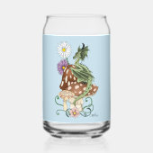 Groene Paddestoel Dragon Fantasy Bloemen Blikvorm Glas (Achterkant)