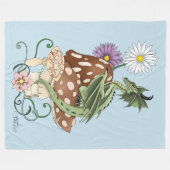 Groene Paddestoel Dragon Fantasy Bloemen Fleece Deken (Voorkant (Horizontaal))