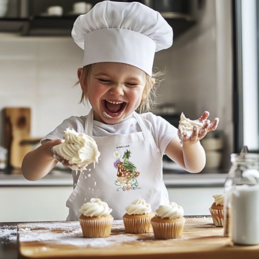 Groene Paddestoel Dragon Fantasy Bloemen Kinder Schort