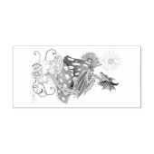 Groene Paddestoel Dragon Fantasy Bloemen Rubberstempel (Afrduk)