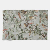  Groene Paddestoel Vogels Woodland Theedoek (Horizontaal)