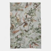  Groene Paddestoel Vogels Woodland Theedoek (Verticaal)