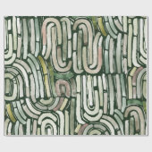 Groene paden voor abstracte waterverf Verpakkingsp Cadeaupapier (Vlak)