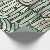 Groene paden voor abstracte waterverf Verpakkingsp Cadeaupapier (Hoek)