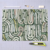 Groene paden voor abstracte waterverf Verpakkingsp Tissuepapier (Craft)