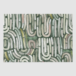 Groene paden voor abstracte waterverf Verpakkingsp Tissuepapier