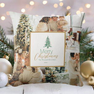 Groene Pagoda Kerstboom 3-Foto Sierkussen