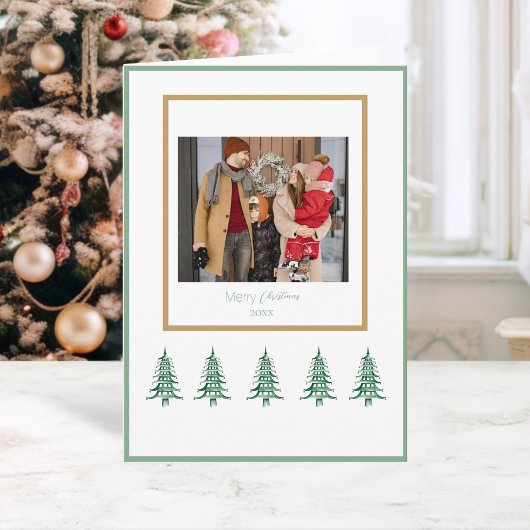 Groene Pagode Kerstbomen 1-Foto Kaart