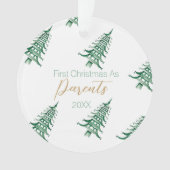 Groene Pagode Kerstboom "Eerste Kerstdag als" Ornament (voorkant)