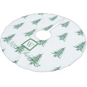 Groene Pagode Kerstboom Monogrammed Patroon Kerstboom Rok (Gekanteld)