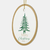 Groene Pagode Kerstboom Ornament (Links)