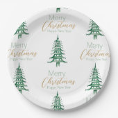 Groene Pagode Kerstboom Patroon Papier Bord (Voorkant)