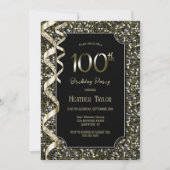 Groene pailletten 100e verjaardagsfeestje kaart (Voorkant)