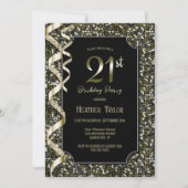 Groene pailletten 21e verjaardagsfeestje kaart (Voorkant)