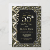 Groene pailletten 55e verjaardagsfeestje kaart (Voorkant)