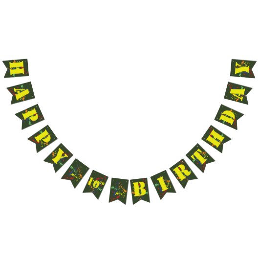 Groene Paintball-feest Vlaggetjes (Alle)