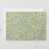 Groene Paisley Baby Boy Shower Invitation Kaart (Achterkant)