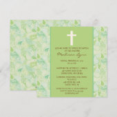 Groene PAISLEY Baby Girl Baptisme Kaart (Voorkant / Achterkant)