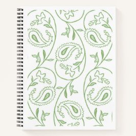 "Groene Paisley Bloem" Elegante Artistieke Spiraal Notitieboek