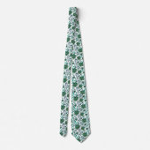 Groene Paisley Bloemen Stropdas (Achterkant)