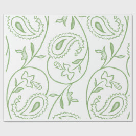 "Groene Paisley Bloom" Elegante Bloemige Cadeaupap Cadeaupapier