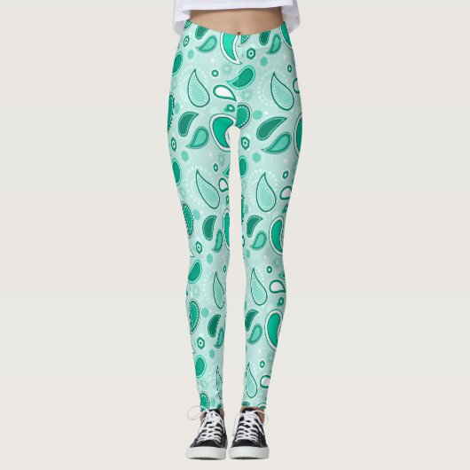 groene paisley leggings (Voorkant)