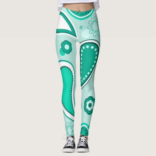 groene paisley leggings (Voorkant)