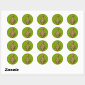 Groene Paisley Peacocks Sticker / Envelope Seal (Vel)
