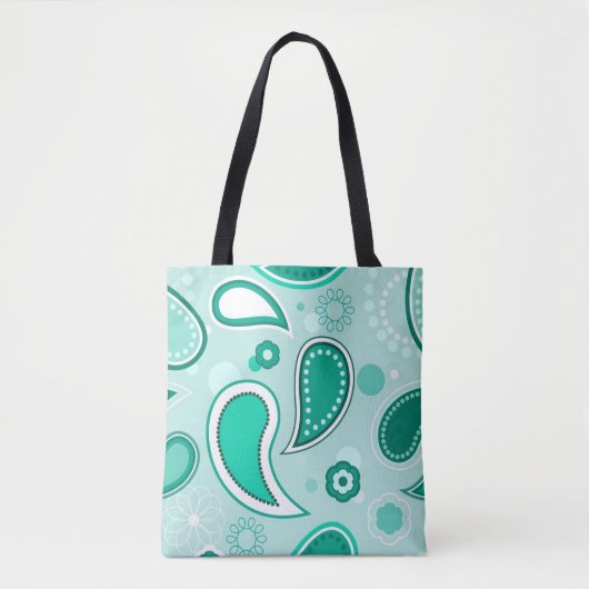 groene paisley-tas tote bag (Voorkant)