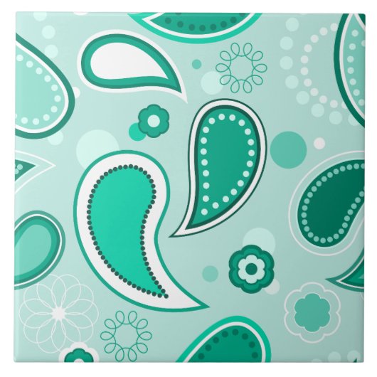 groene paisley-tegel tegeltje (Voorkant)