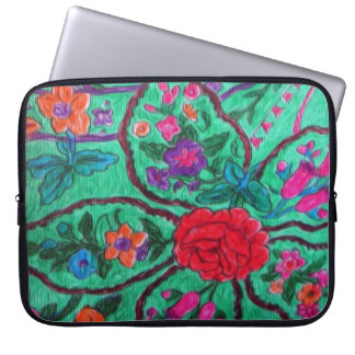 Groene paisleylaptophoes laptop sleeve