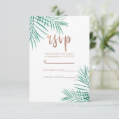 Groene Palm Bladeren Tropisch Elegant Antwoord RSV (Staand voorkant)