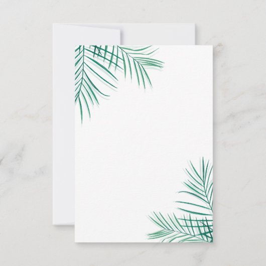 Groene Palm Bladeren Tropisch Elegant Antwoord RSV (Achterkant)