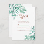 Groene Palm Bladeren Tropisch Elegant Antwoord RSV (Voorkant / Achterkant)