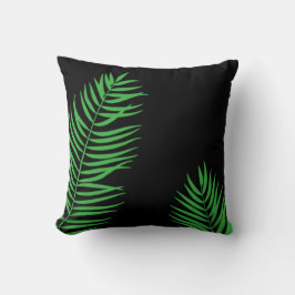 Groene Palm Frond Silhouette Sierkussen