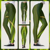 Groene Palm Fronds Natuurlijke Tropische Abstract Leggings