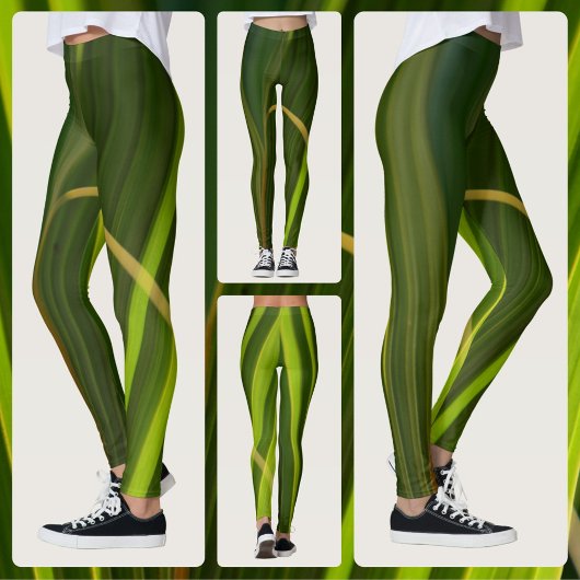 Groene Palm Fronds Natuurlijke Tropische Abstract Leggings