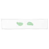 Groene Palm Fronds Silhouetten Wit Korte Tafelloper (Horizontaal)