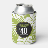 Groene palm laat fantastisch om veertig blikjeskoeler (Blikje Voorkant)