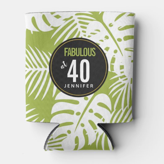 Groene palm laat fantastisch om veertig blikjeskoeler (Voorkant)