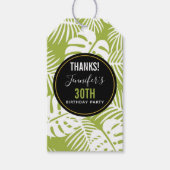 Groene palm laat Oerwoud Pattern Birthday Bedankt Cadeaulabel (Voorkant)