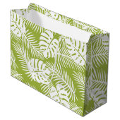 Groene palm laat regenwoud patroon eenvoudig groot cadeauzakje (Voorkant Gekanteld)