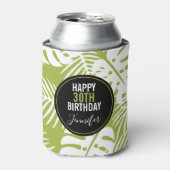 Groene palm laat regenwoud Patroondag Blikjeskoeler (Blikje Voorkant)